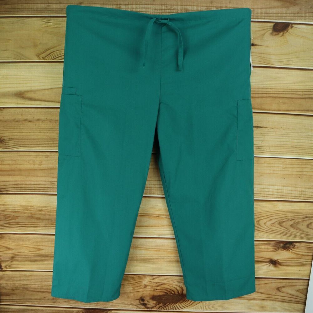 Butter-Soft Scrub Pants Mens‎ Size 2XL WAIST: 53 INCHES Green Polyester Pockets
